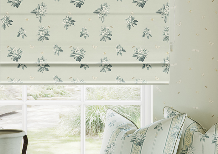 Upton, Apple Spray Bud Green - Twist&Fit Roman Blind - Image 5